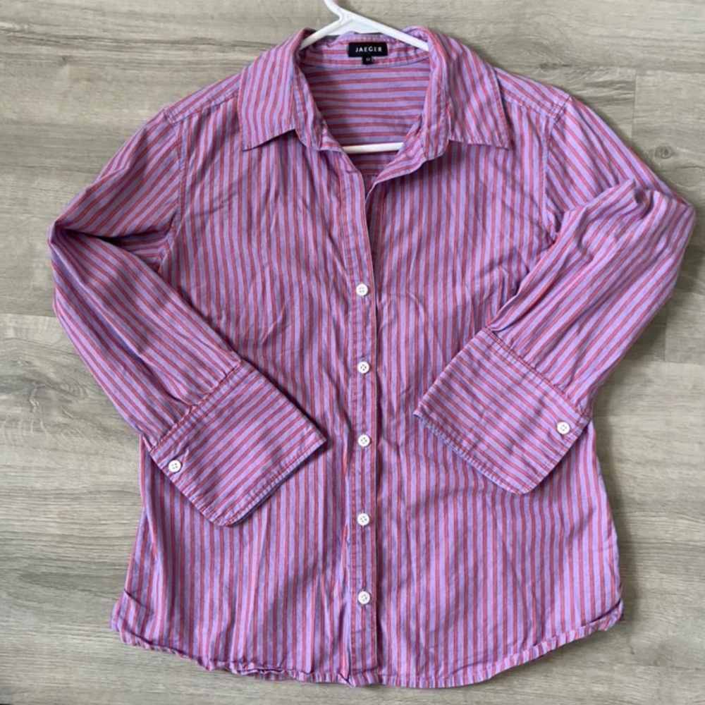 Womens Jaeger striped button down shirt